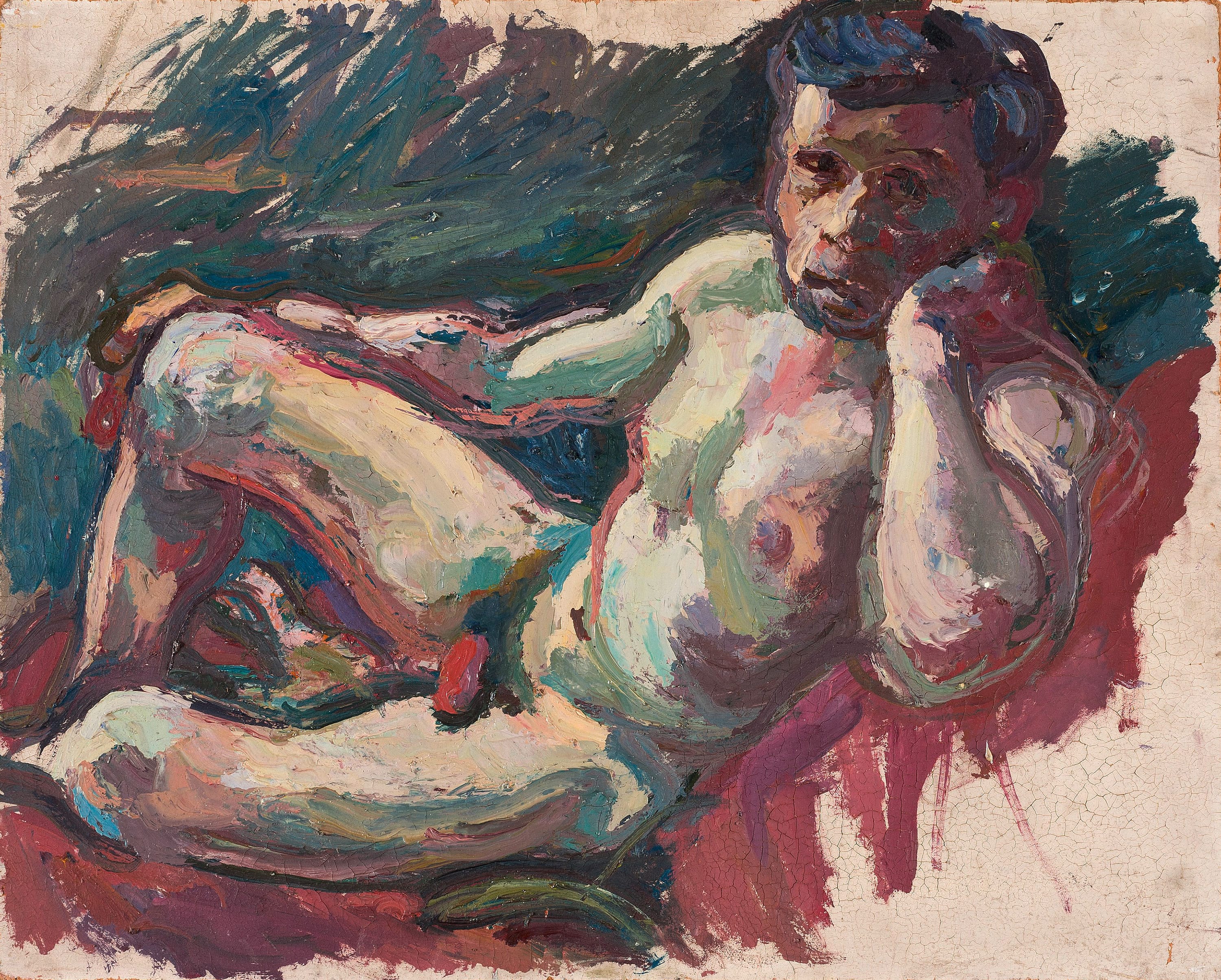 Guttenbrunner als Akt / Aktstudie M. G. (1946) Aktgemälde eines Mannes